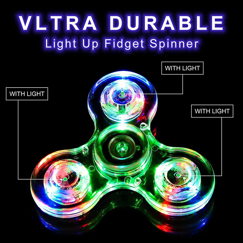 Cross-border LED Transparent Crystal Fidget Spinner Luminous Colorful Street Stall Luminous