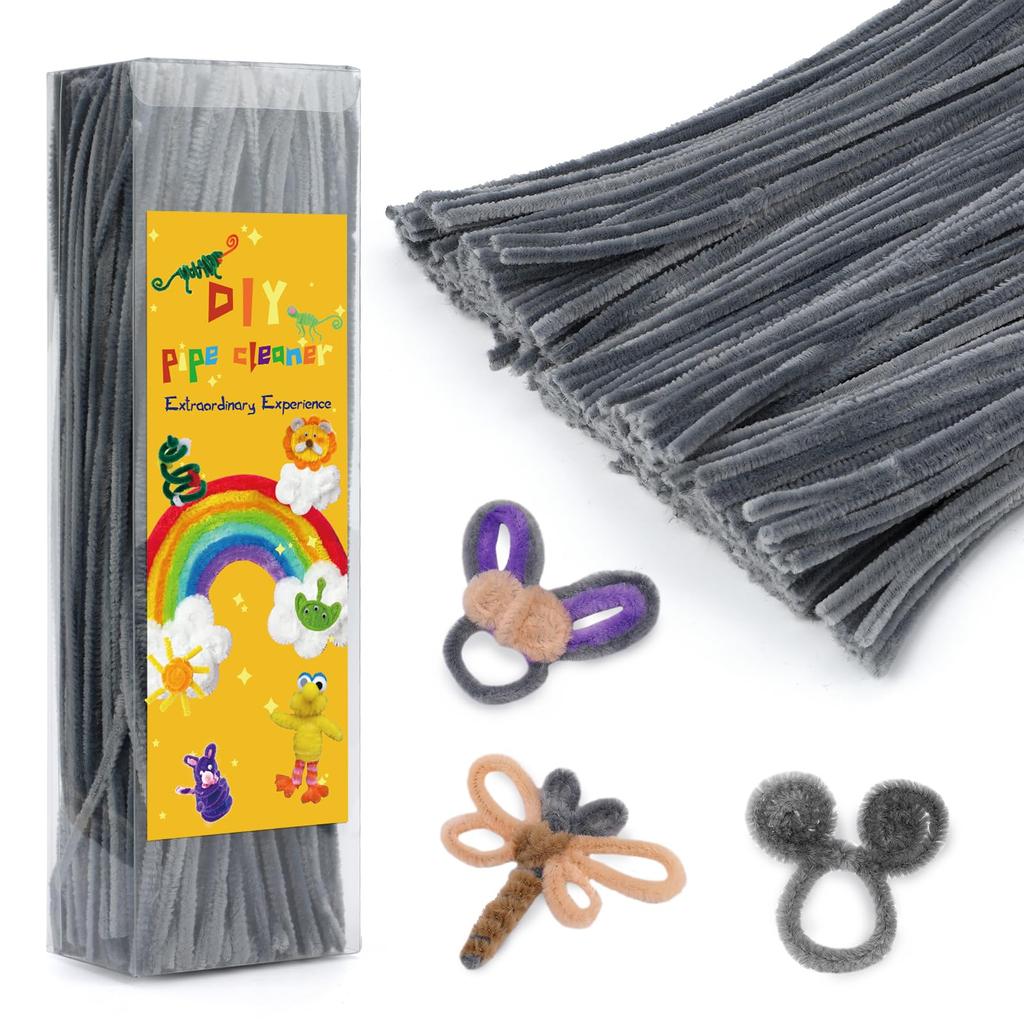 Fenrry 300PCS Pipe Cleaners Chenille Stem Craft Supplies for Hair Fuzzy Sticks Pipe Cleaner Brush for DIY Art Craft Decorations