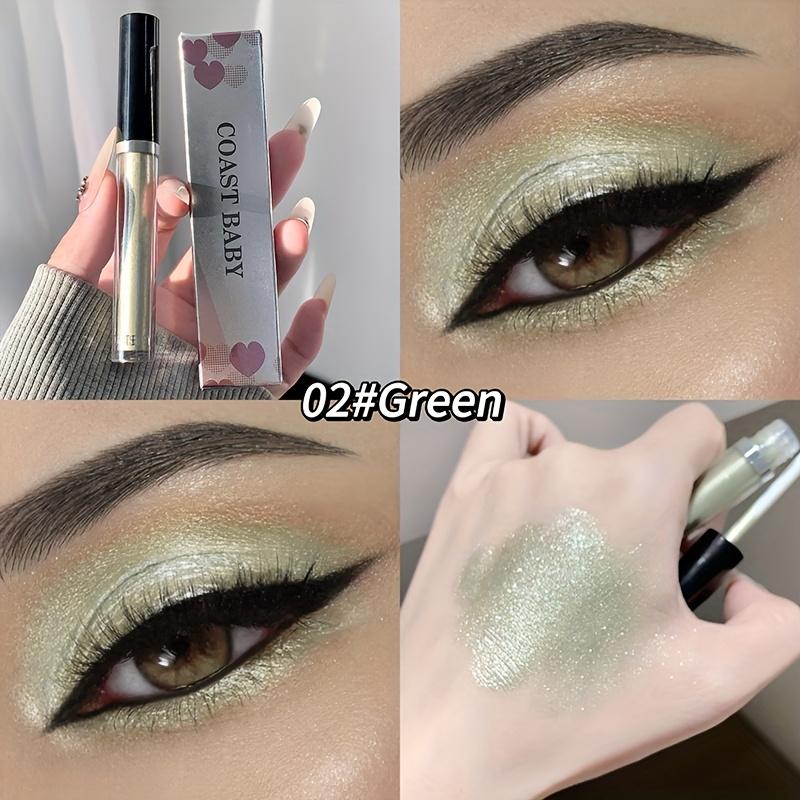 Glitter Liquid Eyeshadow 12-Color Golden Eyeshadow, Brown Glitter Eyeshadow, Eye Glitter Makeup Eyeshadow Stick, Quick- Long-Lasting Eyeshadow