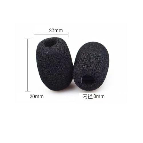 Set of 5 Black Microphone Sponges, Windproof Covers for Headsets, Intercom Microphones, and Loudspeakers, Noise-Blocking, Breathable, Washable, Reusab