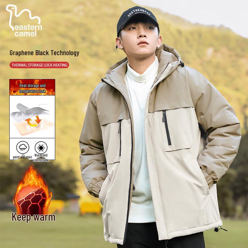 EASTERN CAMEL Herren Winter Wasserdichte Wattierte Jacke