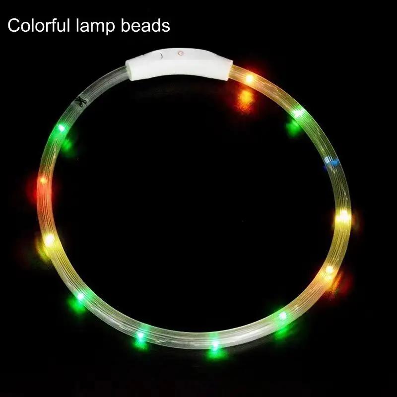 USB Rechargeable LED Dog Collar Luminous Anti-Lost Pet Accessory with Harness Dogs Necklace Collar for Night Safety
