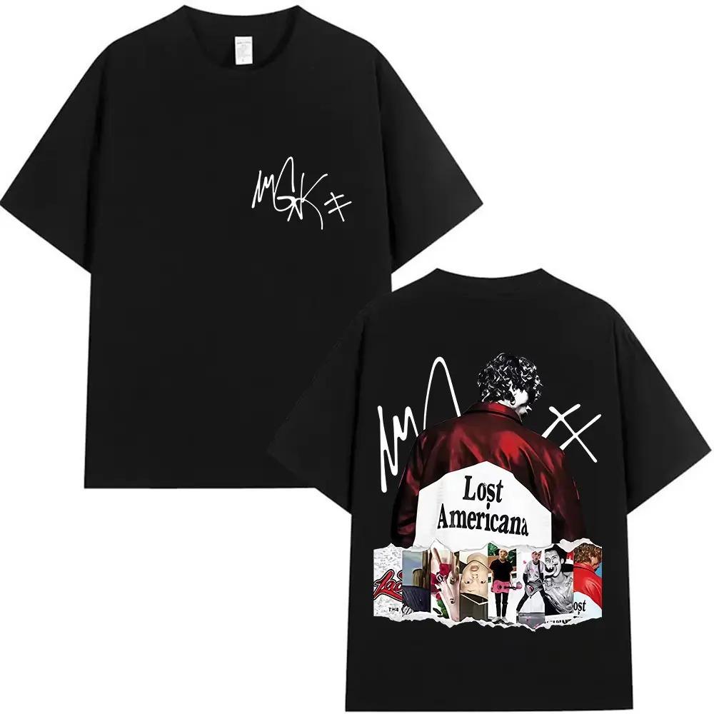 

Rapper MGK Lost Americana Tour Album 2025 Merch T Shirts Men Women Hip Hop Pop Music T-shirts high quality Short Sleeves Casual 4XL
