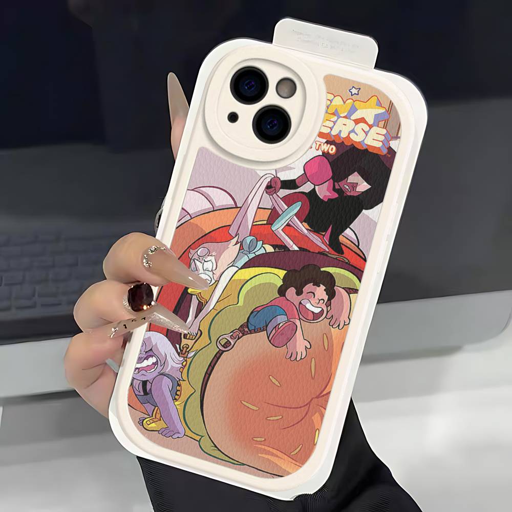 S-Steven Cartoon Funny U-Universe Phone Case Hard Leather For iPhone 16 15 14 13 12 Mini 11 14 Pro Max Xs X Xr 7 8 Plus