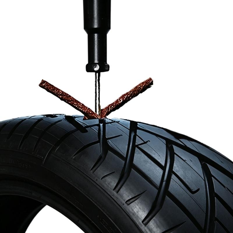 Tubeless Tire Repair Strings 10 Piece Rubber Strips, 100mmX3.5Mm for Car and Motorcycle Travel and Garage Backup