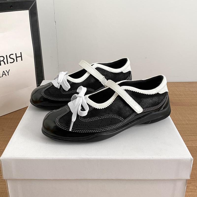 Sheepskin version~ inner height increase 6cm fashion ballet shoes women's spring new casual sports small leather shoes Mary Jane shoes