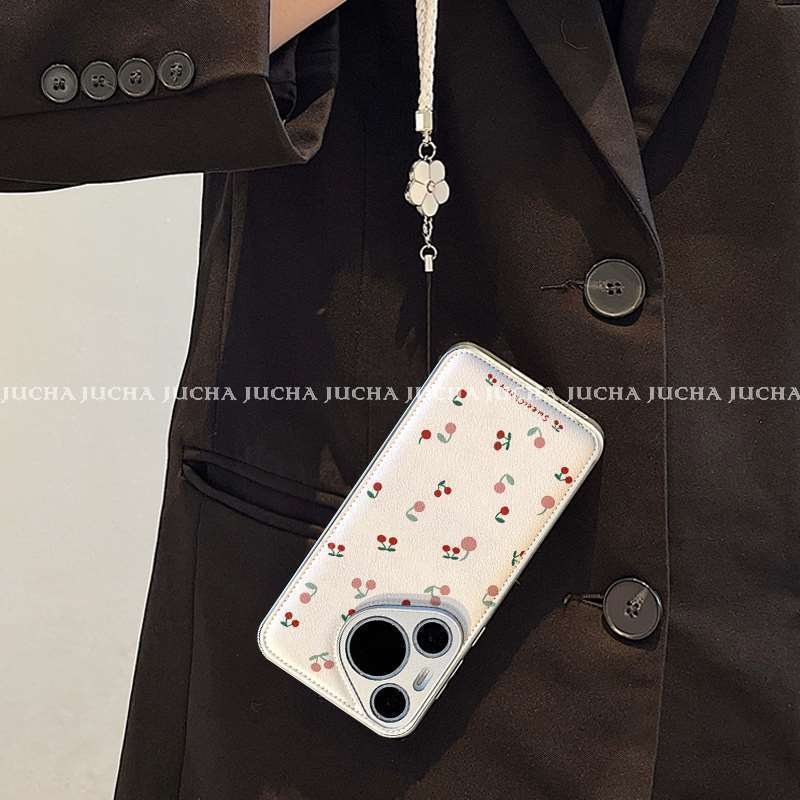 Suitable for Huawei Pura70 Mobile Phone Case, High-end Niche HUAWEIp60pro New P50 Case, Red Cherry.