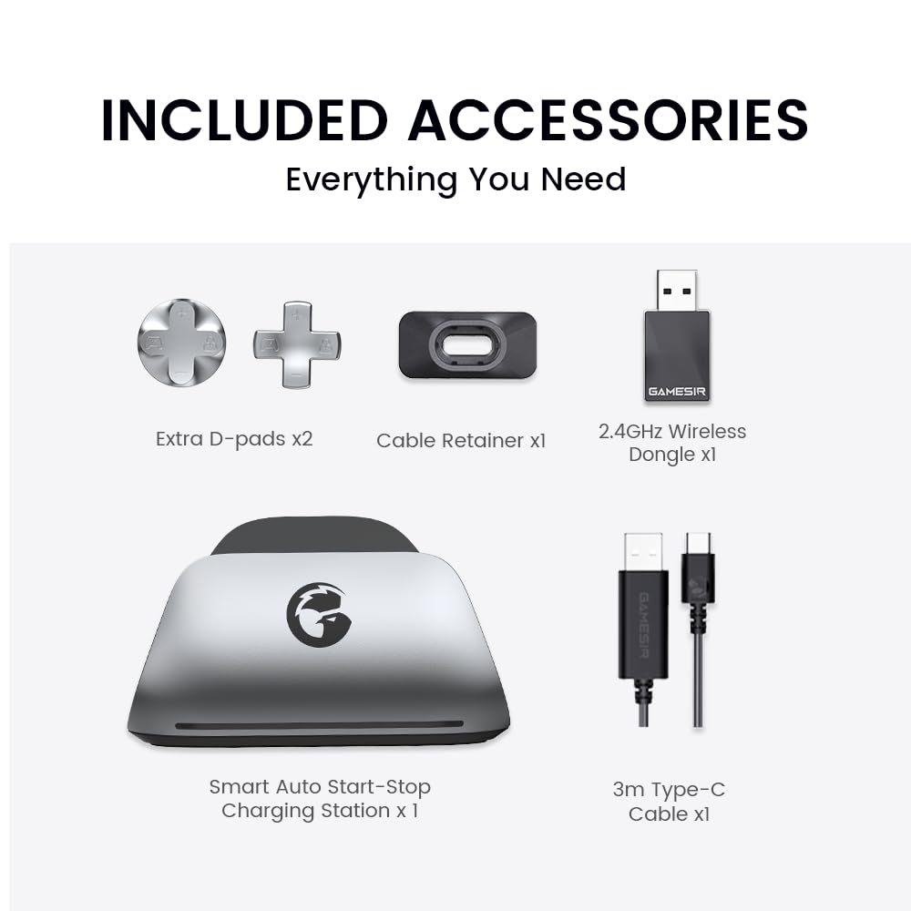 GameSir G7 Pro Wireless Game Connection Compatible with Xbox Series Hall Effect TMR 1000Hz Polling Gyro Audio Licensed by Metallic Silver Controller,