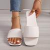 Fashion Summer Women's Flat Solid Color Open Toe Beach Slippers 2024 Outdoor Slingback Simple Sandals for Women Chanclas Mujer
