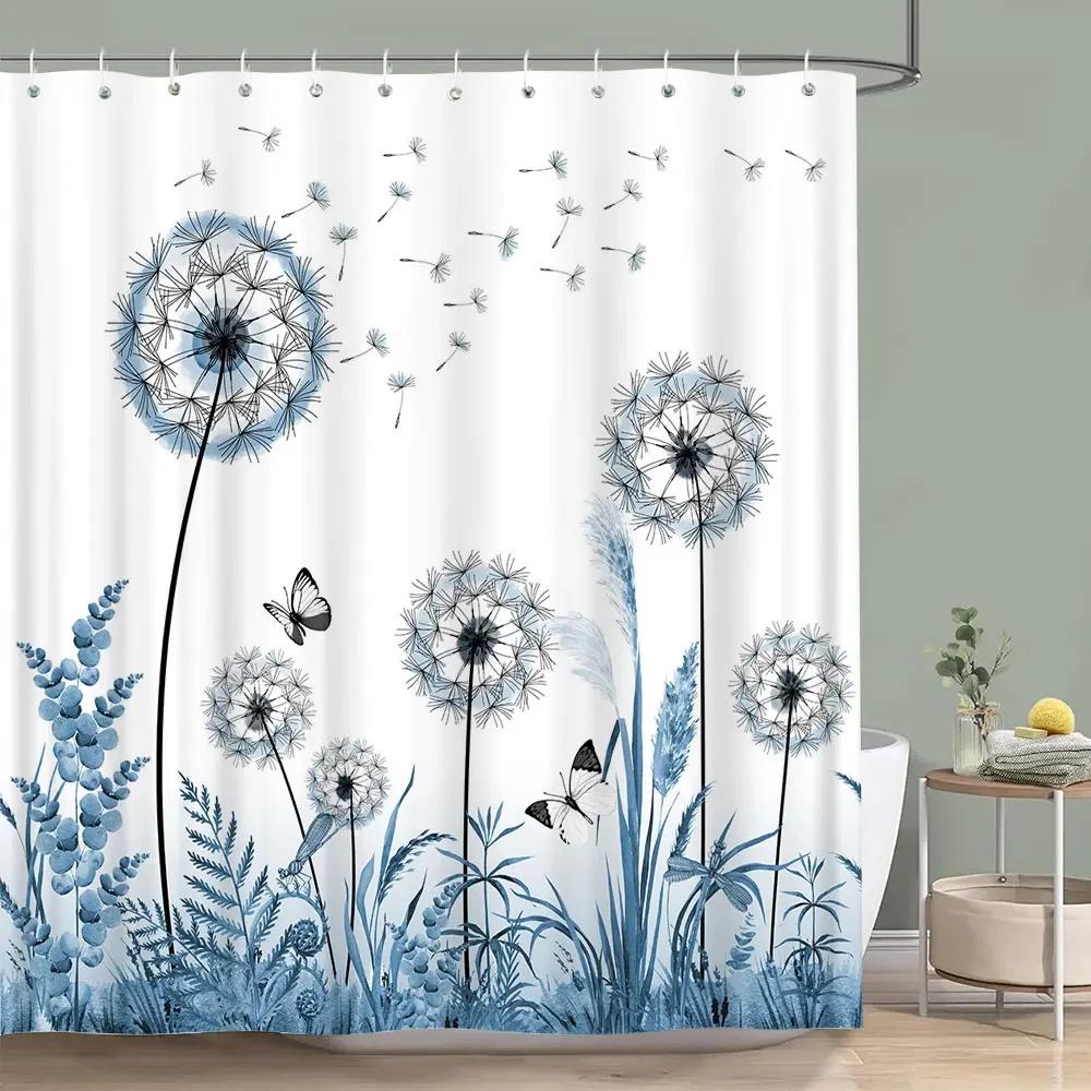 

Sage Green Shower Curtain Plant Botanical Eucalyptus Leaf Watercolor Greenery Leaves Floral Bath Curtains Fabric Bathroom Decor W90xH180cm