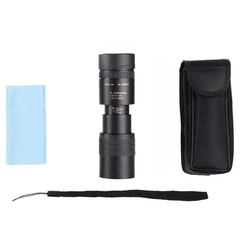 

High Power 10-300x40mm Monocular Telescope HD Portable with Tripod Phone Holder for Bird Watching Hunting Camping