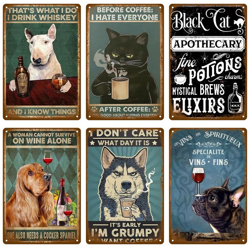 Vintage Tin Sign Home Decor Items Wall Decor Art Wall Mural Room Decoration Items Decor Men Retro Metal Sign Plate Bar Posters