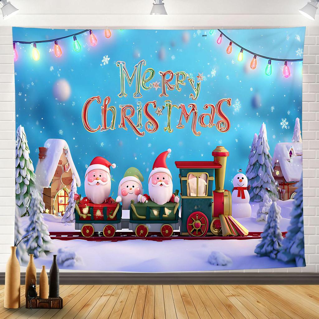 2025 Merry Christmas Tapestry: Festive Holiday Background Wall Hanging for Party Decoration