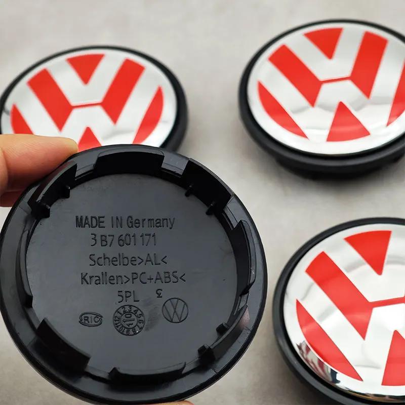 VW GTI GOLF 2026 Heiß für VW VOLKSWAGEN 4 Stück 65mm Rot VW Auto Radnabenkappen für Volkswagen VW R GTI Golf 6 Passat CC Magotan T
