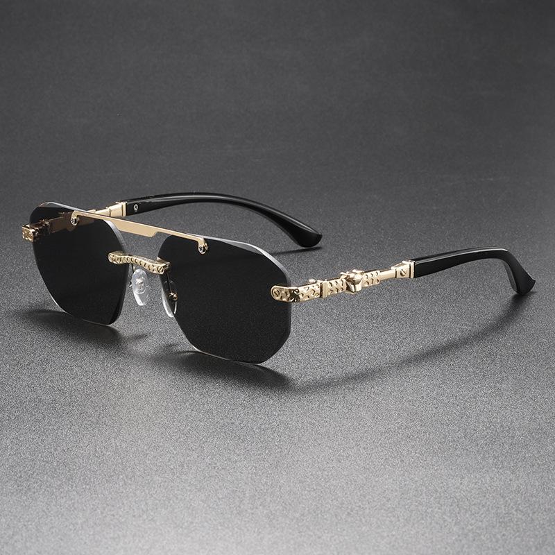 New high-end fashion metal decorative sunglasses, trendy exquisite metal UV-proof sunglasses Q1111