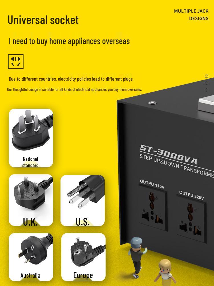 Lifting Transformer Voltage Converter ST-500W/1000W/2000W/3000W 220V to 110V