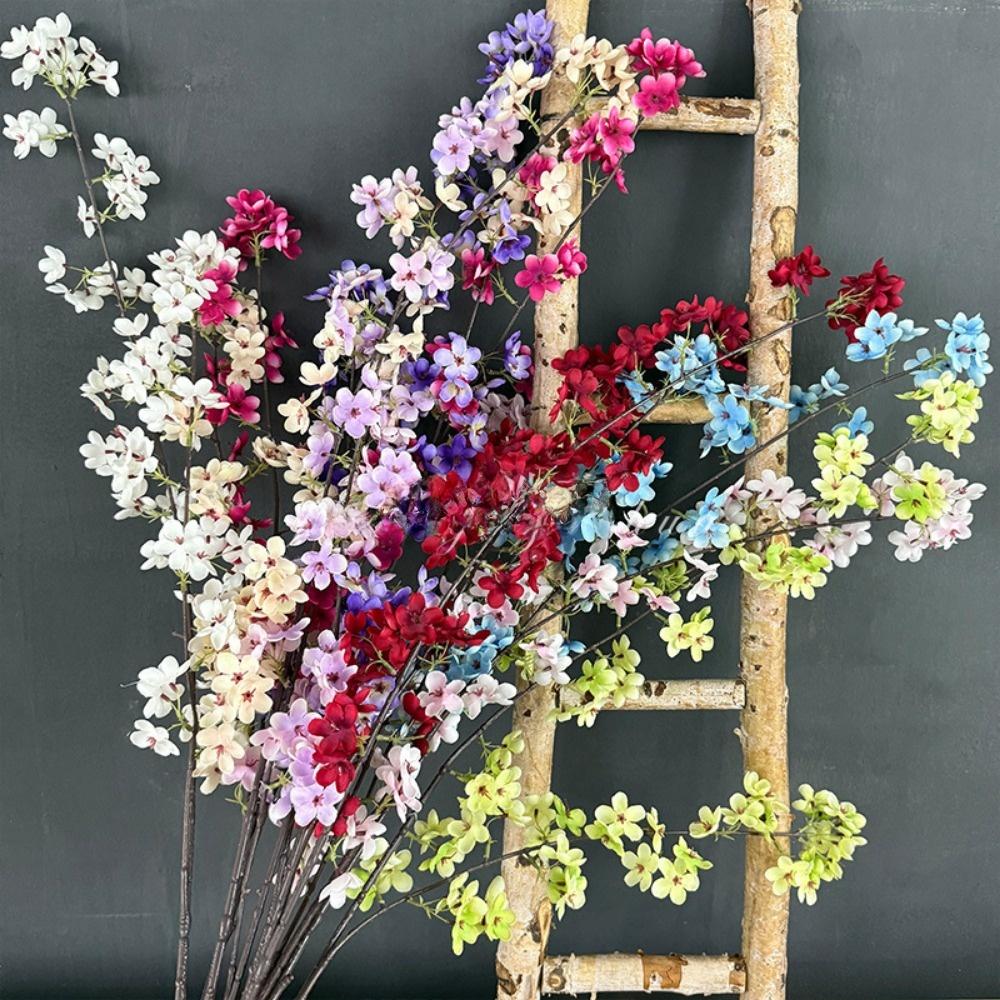 2 Forks Artificial Cherry Blossoms Silk Artificial Faux Plants Wedding Decoration
