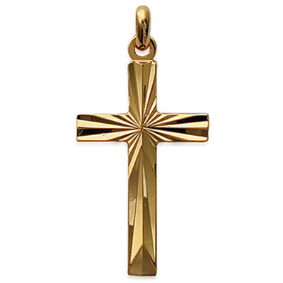 [B9874] - Gold Plated 'Cross' Pendant - 15x25 Mm
