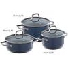 WMF Fusiontec Essential Saucepan Set, Blueberry, 3 Pieces (517065290)