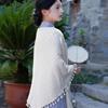 Women's Knitted Tassel Poncho Shawl