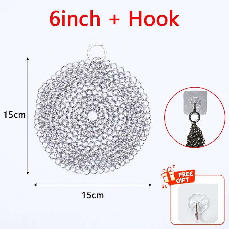 316 Stainless Steel Kitchen Cleaning Ring Stainless Steel Cleaner  Dishwashing Brush Reusable Washing Net Cleaning Tool For Home
