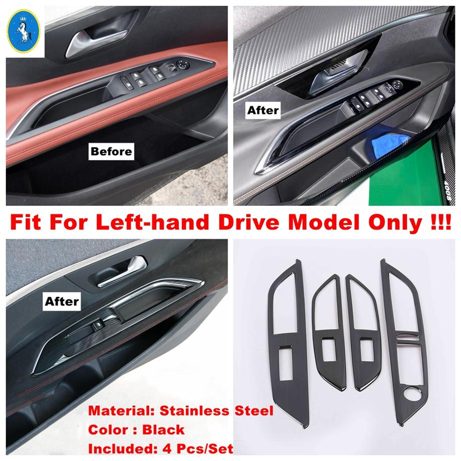 For Peugeot 3008 5008 GT 2017 -  Black Car Window Glass Lift / Door Speaker / Reading Lights Decor Cover Trim Accessories