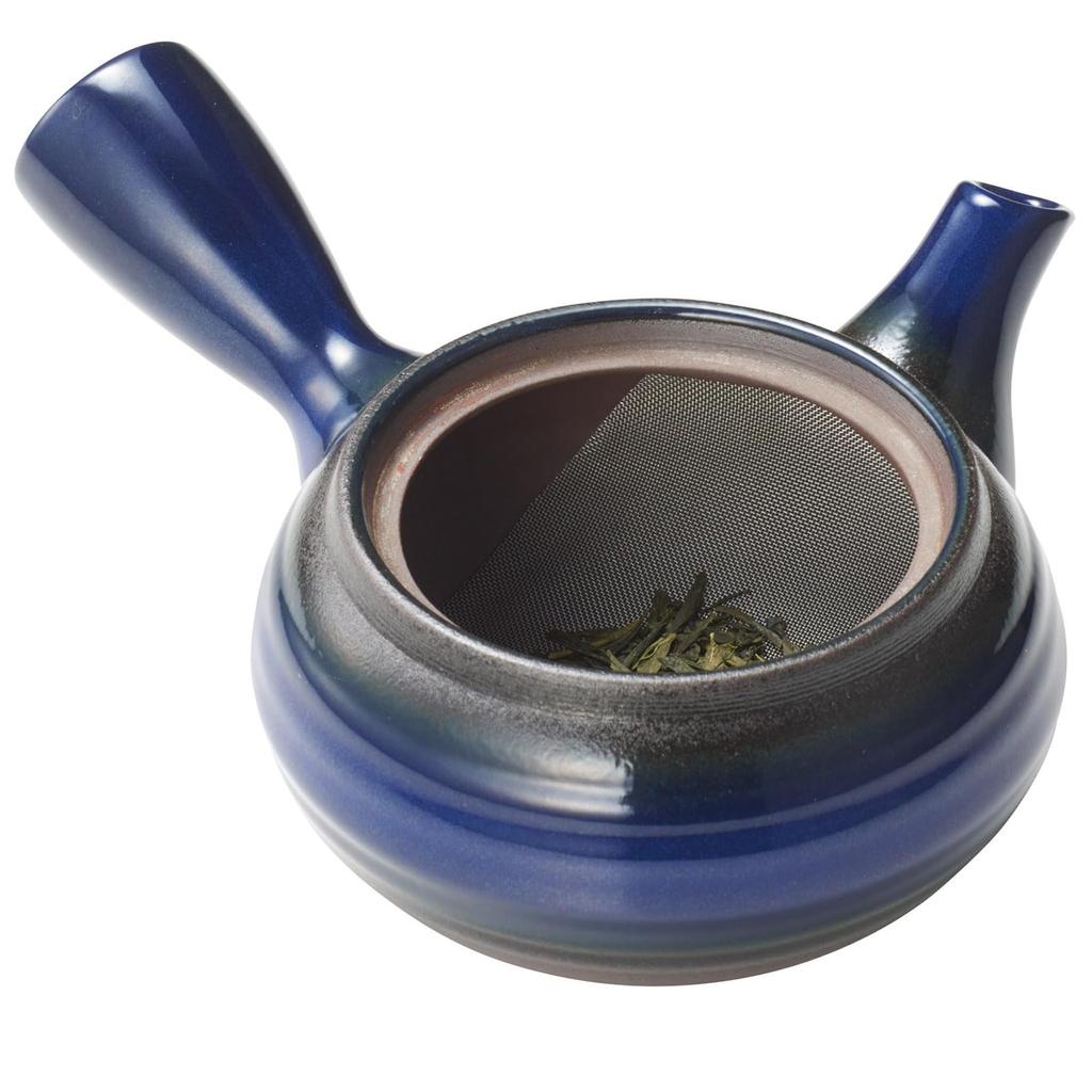 Banko Ware Teapot "Simple and Easy To Use" Serves 2, Approx. 330ml, 1.5cm Flat, Sea Cucumber Glaze Pattern, Made In Japan, 18138