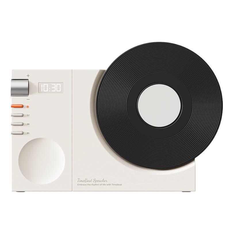 Portable Retro Vinyl Bluetooth Speaker with USB Charging, TF Card Support & Clock
