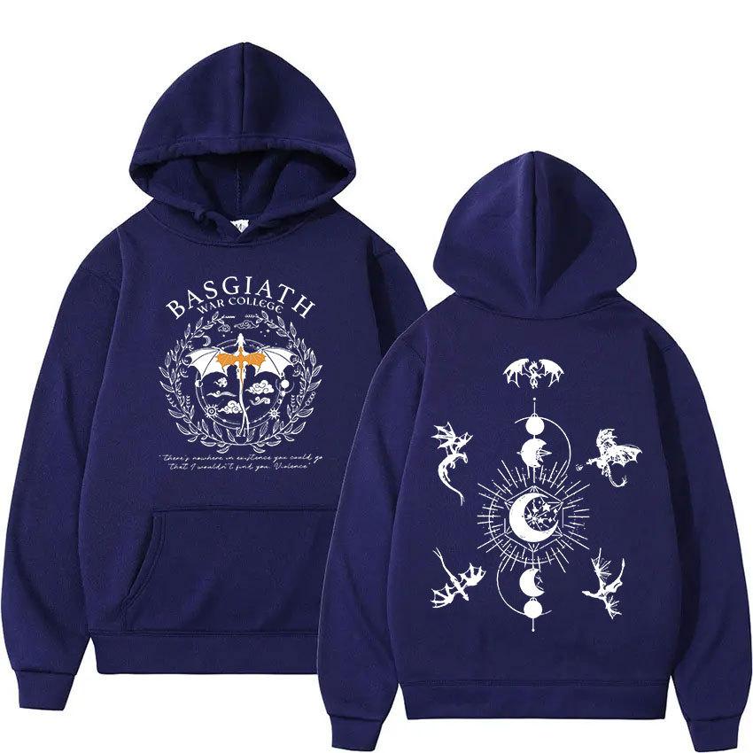 Basgiath War College Hoodie Fourth Wing Dragon Rider Hip Hop Casual Unisex Autumn Winter Fleece Streetwear Tops Male Sudaderas