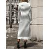Slim Fit Women's Sweater Striped Long Skirt Dress