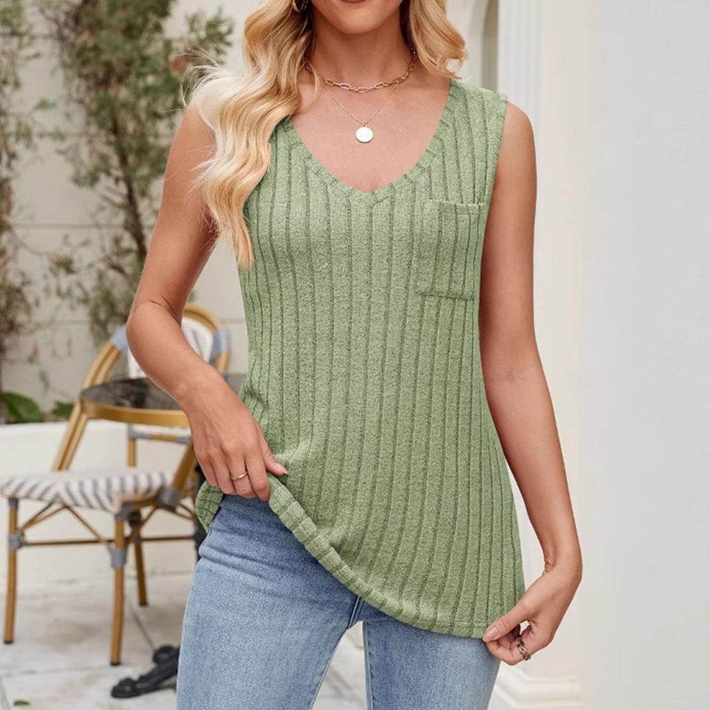 Women's Fashion Casual Short Sleeve Basic Texture Solid Color V-Neck T-Shirt Tops