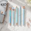 Fashionable Office School Supply 5PCS Metal Diamond Ballpoint Pens, with Sparkling Rhinestone Decor, Sturdy Pocket Clip Pen Smooth Press Mechanism