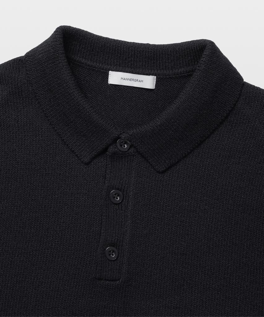 MANNERGRAM Upw Washable Cotton Polo Short Sleeve Knit Black