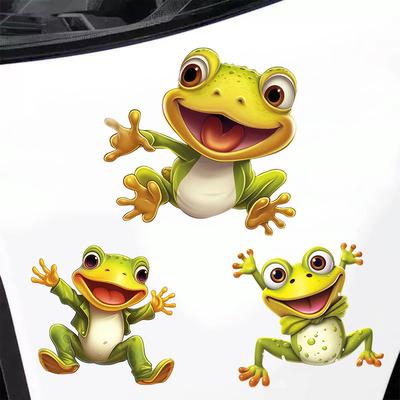 Car Sticker Funny Frog Waterproof Vinyl Decal On Bumper Rear Window Laptop Self-adhesive Decal For Car Accessories TM12