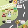 Children's Wooden City Traffic Road Sign Educational Building Blocks Toy