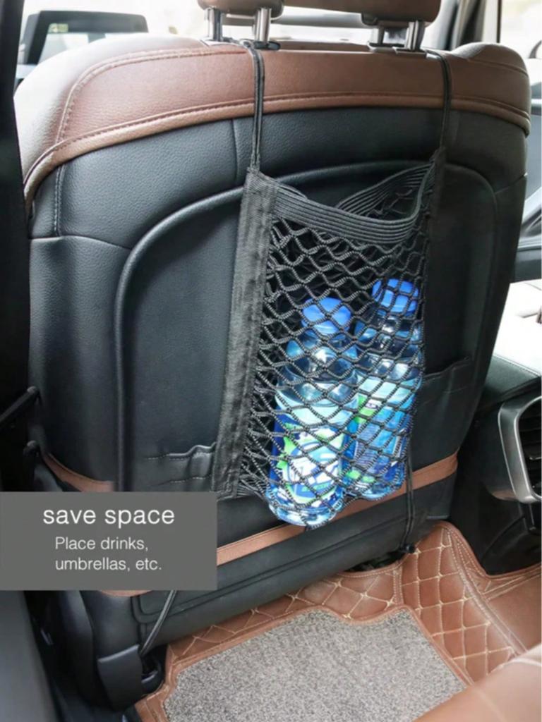 Universal Car Seat Storage Mesh Bag-It Is Easy To Install, Made of Durable Mesh Material, and Suitable for Storing Small Items.