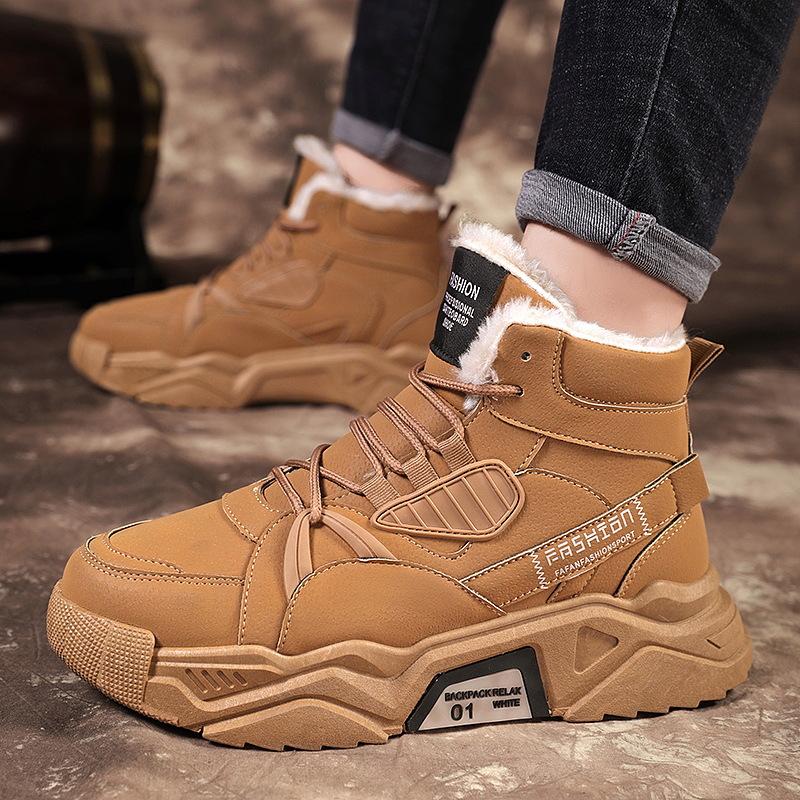 Kar Botları Erkek Ayakkabı Spor Ayakkabı Kış Yüksek Top Ayakkabı Erkek Kar Kürklü Spor Ayakkabı