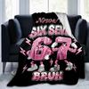 1PC Custom Name "Six Seven Bruh Graphic" Flannel Blanket Versatile,all-season Throw Suitable for the Living Room,bedroom,camping,travel,and Gift