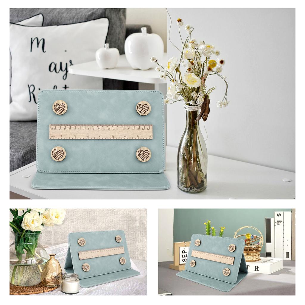 Stricknadel-Halter Faltbarer Strickmuster-Halter mit herzförmigen Magneten und Lineal 7×10,2 Zoll Strickmuster