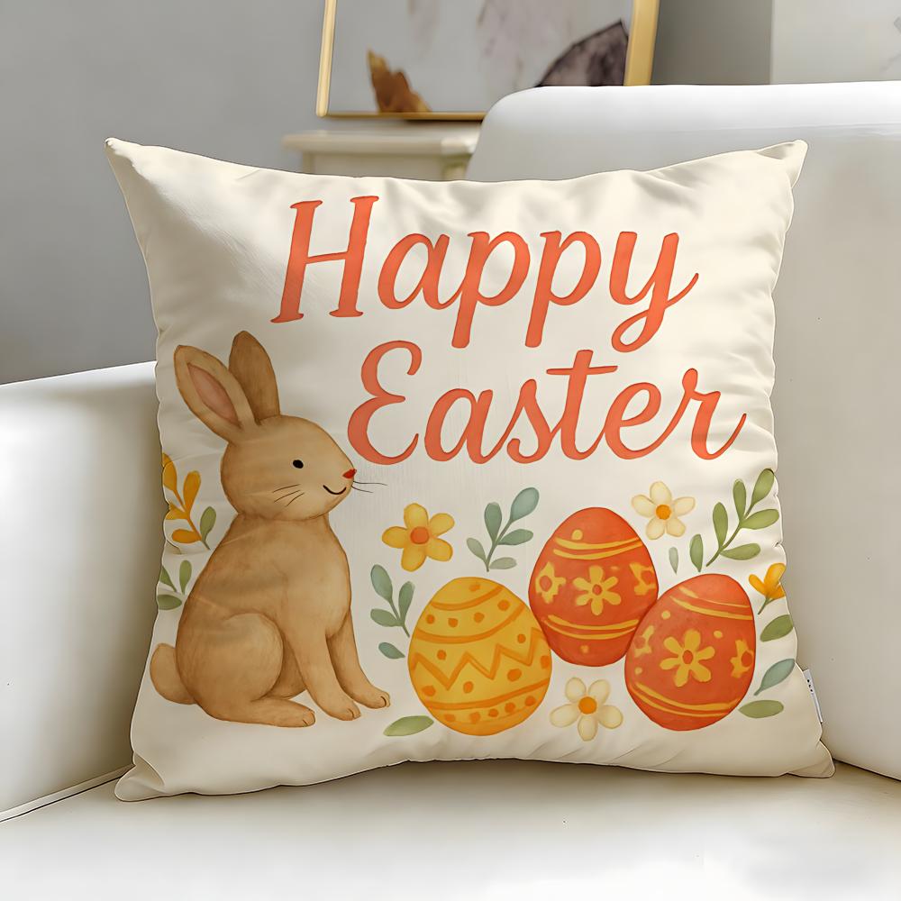 Holiday Easter Cushion Cover Soft & Easy-Wash Pillow Case – Versatile For Couch, Bed, Travel And Office