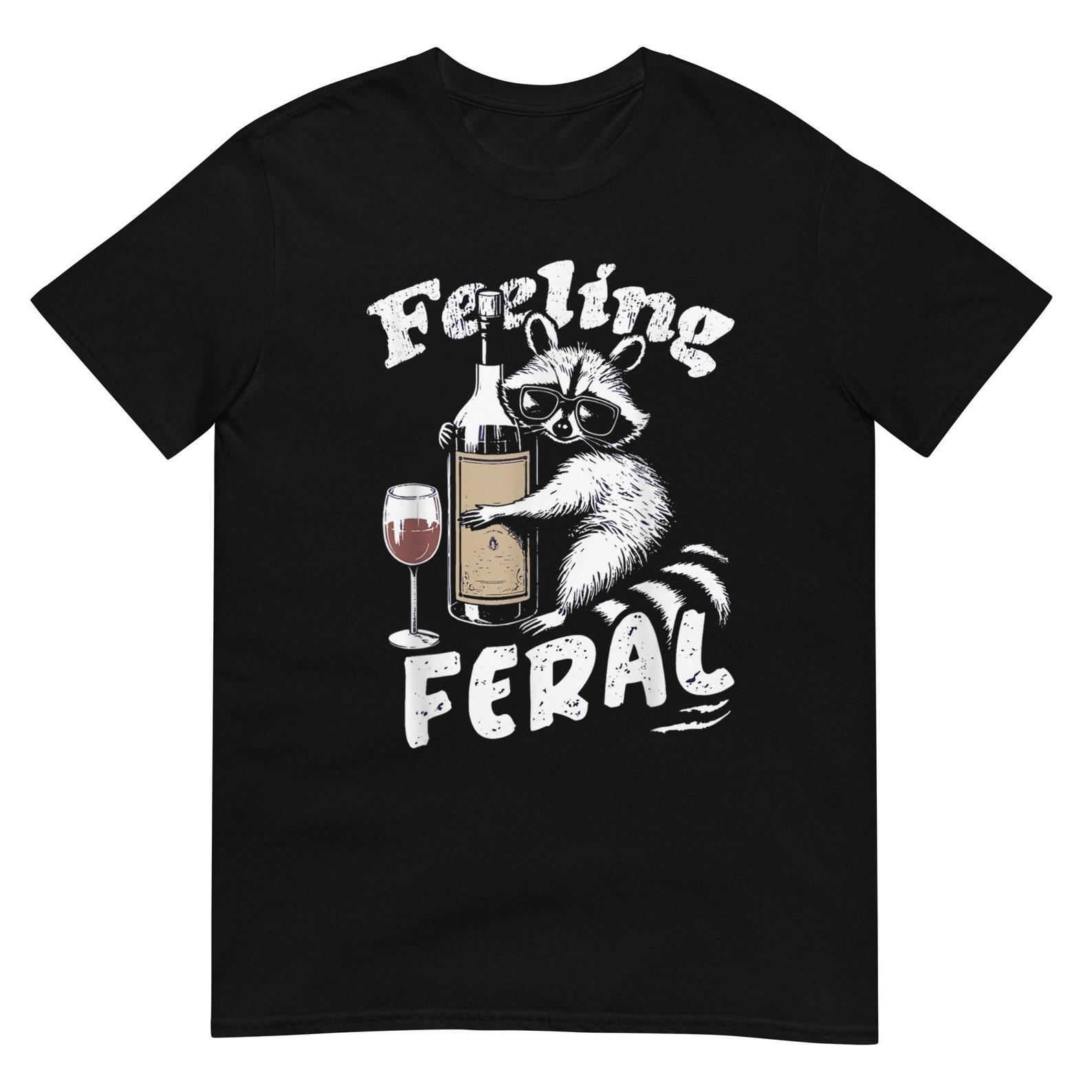 Feeling Feral Funny Raccoon Graphic Shirt S
