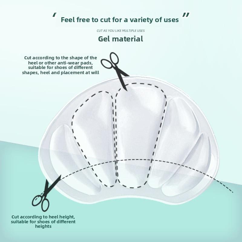 Heel Sticker for Sports Shoes, High Heels Are Soft, Anti-wear and Anti-drop, and Invisible Heel Sticker Can Be Cut and Adjusted By Half A Size.