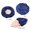 Satin Silk Bonnet Night Sleeping Cap Hat For Curly Natural Hair Navy Blue