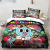 New Carton The Amazing World Gumbal Beding Set Bedrom Soft Modern Bedspreads Comefortable Soft Duvet Cover Comfortable Quilt Cover Pilowcase