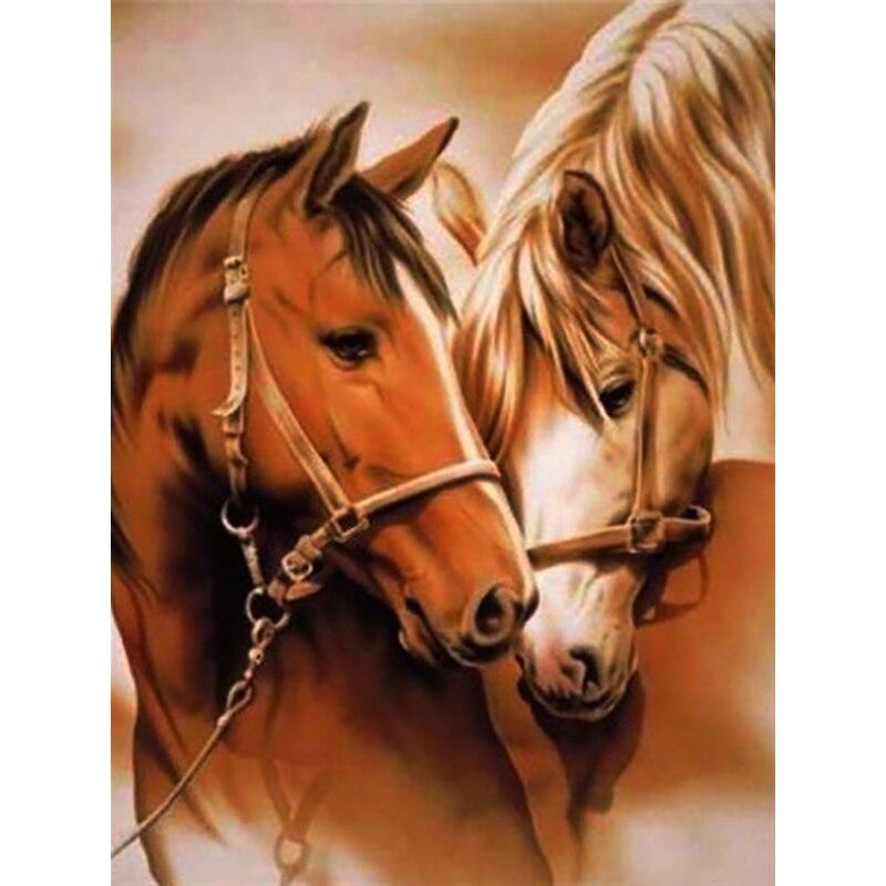 New 5D DIY Diamond Painting Horse Diamond Embroidery Animal Cross Stitch Full Round Drill Crafts Home Decor Manual Gift