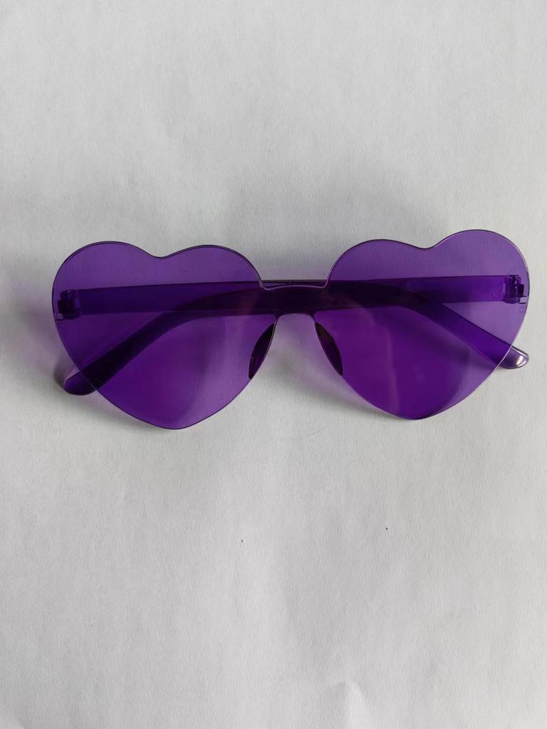 2817 Peach Heart Sunglasses, Love Sunglasses, Trendy Frameless One-Piece Sunglasses