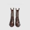 Cai Wenjing and Zhang Yuxi Have the Same Square-headed Thick-heeled Western Cowboy Boots for Women's 2025 Autumn New Thin Retro Short Boots