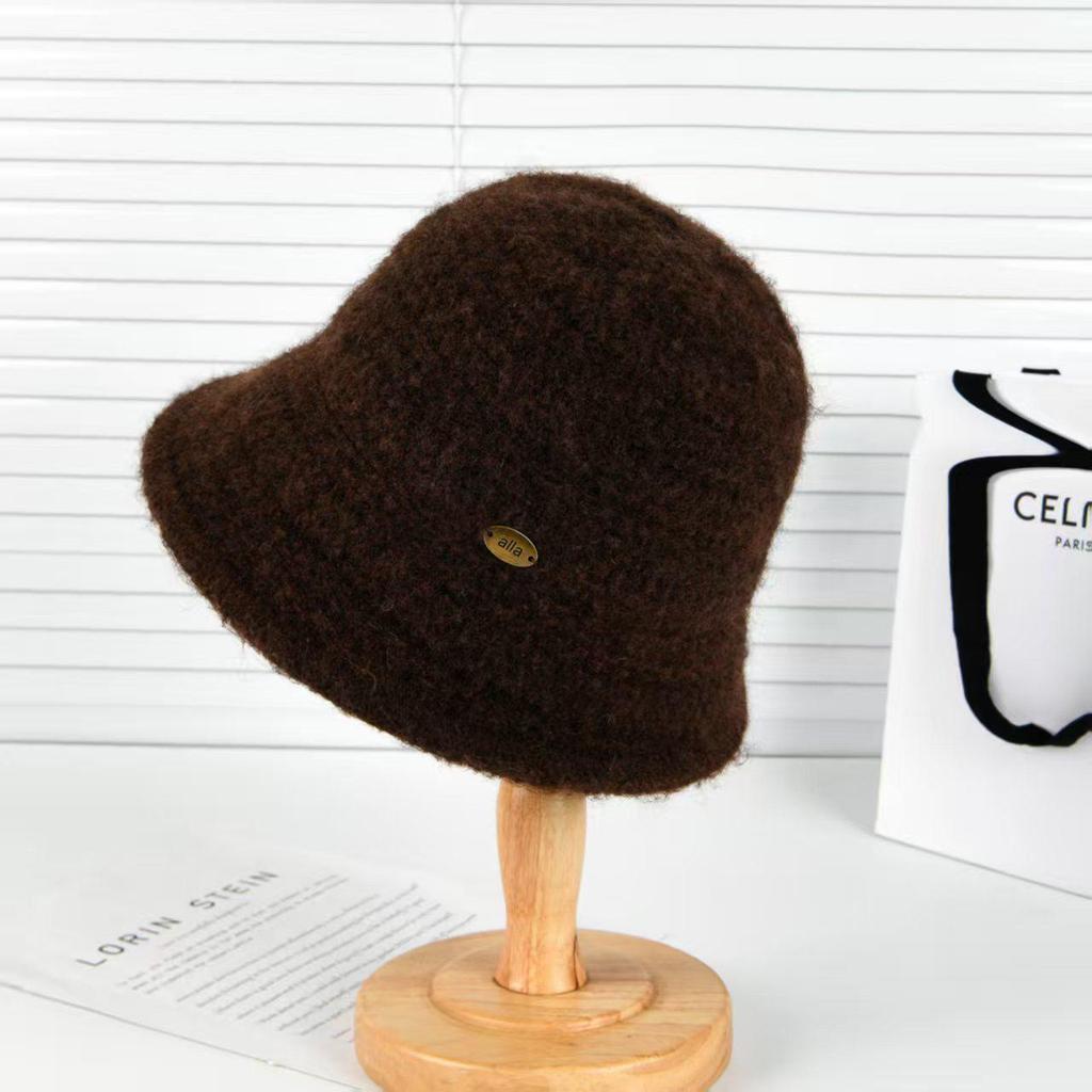 Minimalist Wool Fisherman Hat with Ear & Face Protection - Windproof, Warm, Solid Color for Autumn & Winter