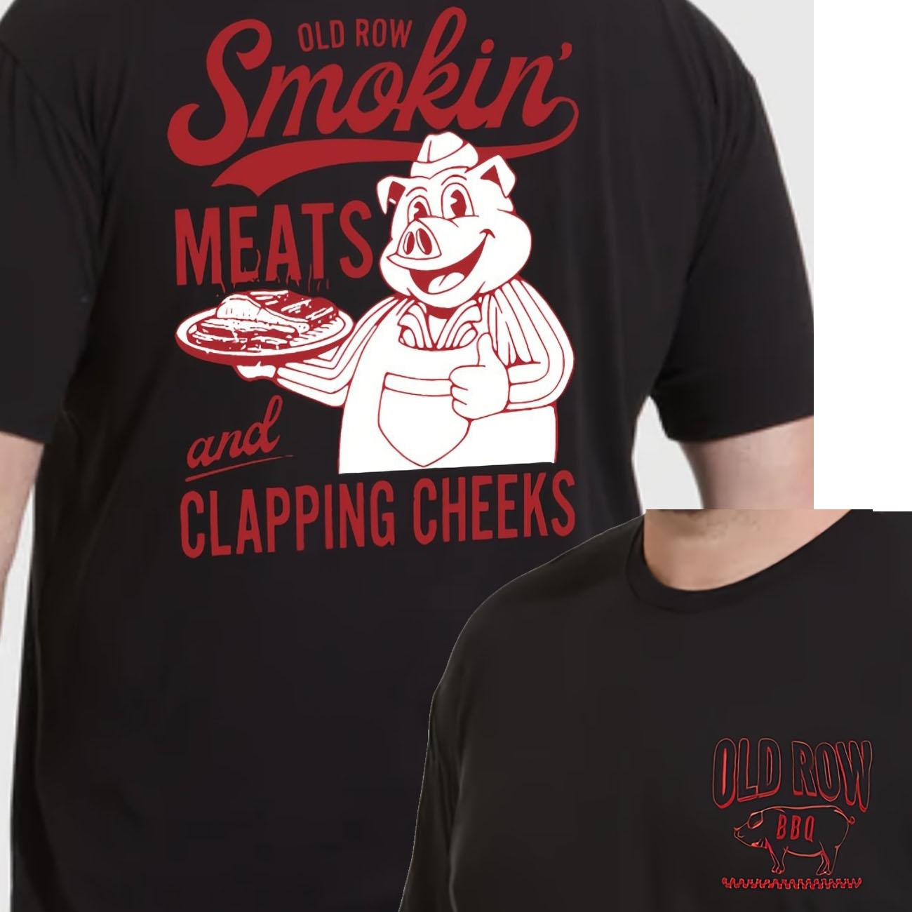 

Smokin Meats Graphic T-Shirt Unisex Funny 2 Sided Relaxed Fit Tee for Men Humorous BBQ Themed Apparel for Casual Wear 4XL