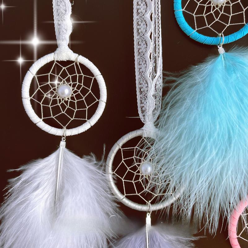 Handmade Mini Dream Catcher Pendant for Bedroom Decor Creative Feather Wind Chimes Dreamcatcher Car Ornaments Original Design